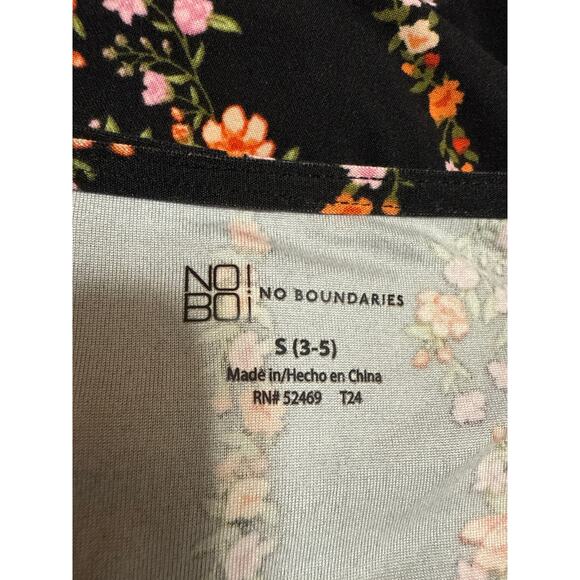 No Boundaries Walk Thru Black Short Sleeve Floral High Low V Neck Romper Dress S - Picture 5 of 6